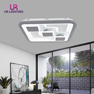 Modern Simple Artistic Tricolor Square Shaped Acrylic Led Ceiling Light