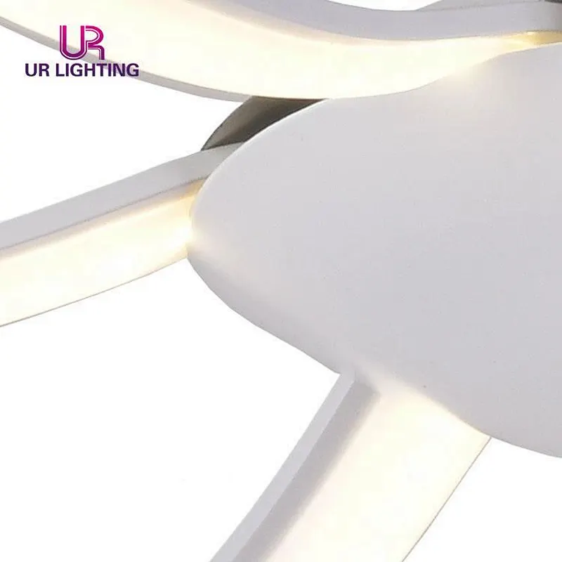 New Design Hanging Luxury Aluminum Acrylic White Concise Led Chandelier