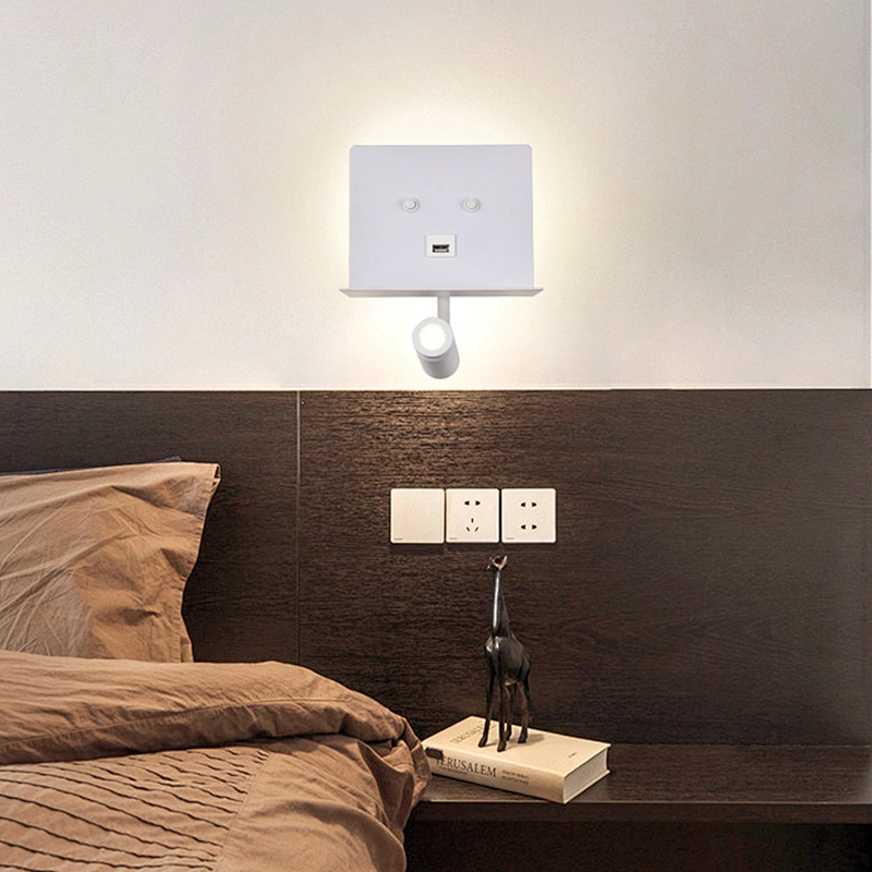 New Style Round White 7W Bedside Reading Indoor Modern LED Wall Lamp