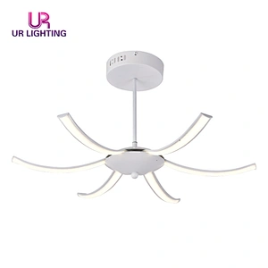 New Design Hanging Luxury Aluminum Acrylic White Concise Led Chandelier
