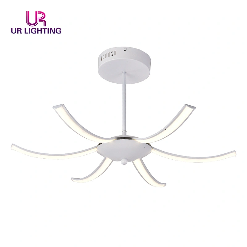 New Design Hanging Luxury Aluminum Acrylic White Concise Led Chandelier