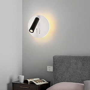 Hot Selling Black White Home Decorative 7W Round Spotlight LED Wall Light