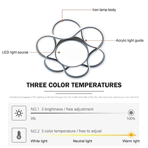New design modern flower decoration surface mounted dimmable led ceiling lamp