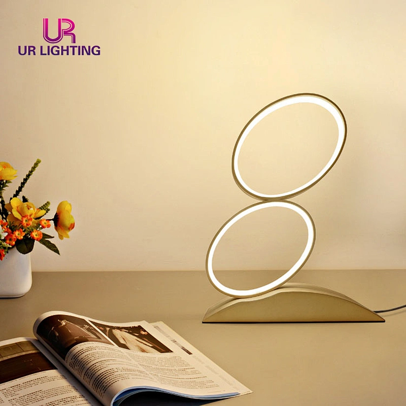 Italian style luxury white hotel living room ring modern led desk lamp
