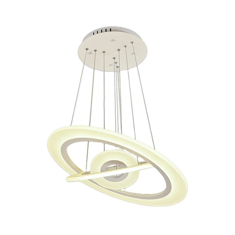 China Manufactured Ring Homes Hotel Room White Modern Design LED Chandelier