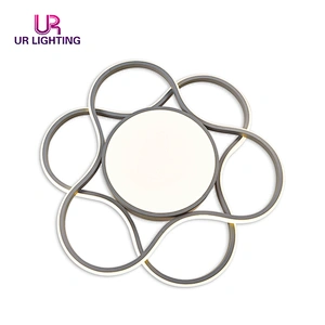 New design modern flower decoration surface mounted dimmable led ceiling lamp