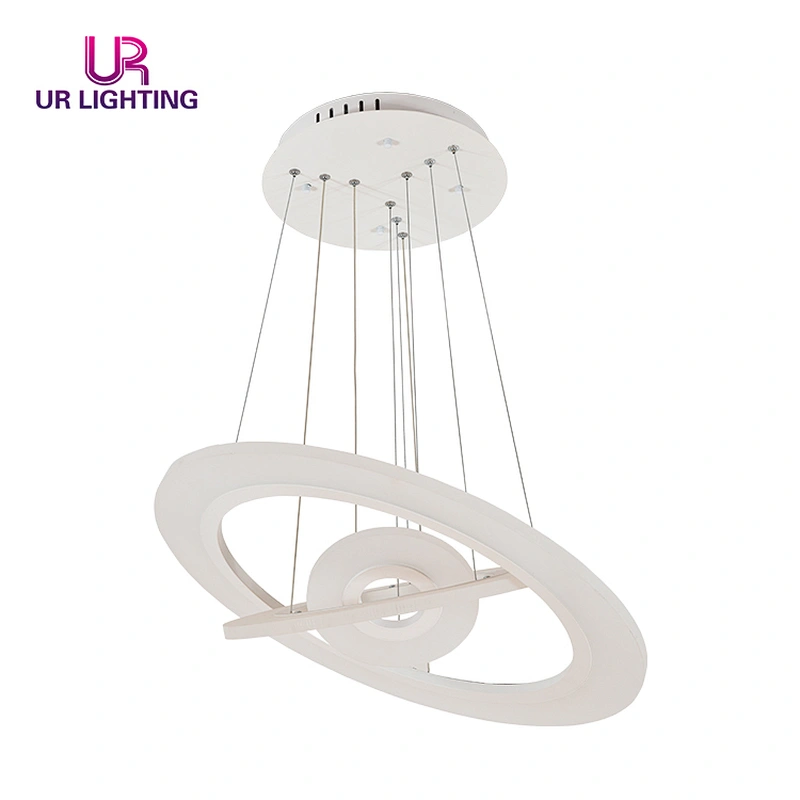 China Manufactured Ring Homes Hotel Room White Modern Design LED Chandelier