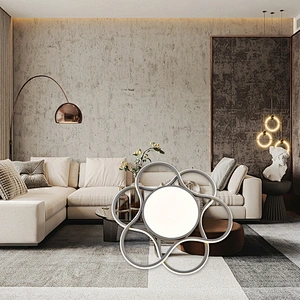 New design modern flower decoration surface mounted dimmable led ceiling lamp