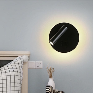 Hot Selling Black White Home Decorative 7W Round Spotlight LED Wall Light