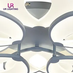 Factory Direct Sale Acrylic Led Chandelier Mounted Fixture For Living Room Flower Ceiling Lamp