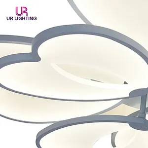 Factory Direct Sale Acrylic Led Chandelier Mounted Fixture For Living Room Flower Ceiling Lamp