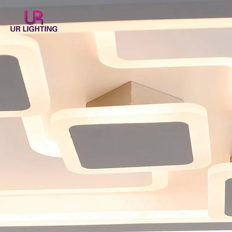 Modern Simple Artistic Tricolor Square Shaped Acrylic Led Ceiling Light