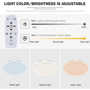Factory direct OEM bedroom balcony living room indoor modern 2.4G dimmable round led ceiling light