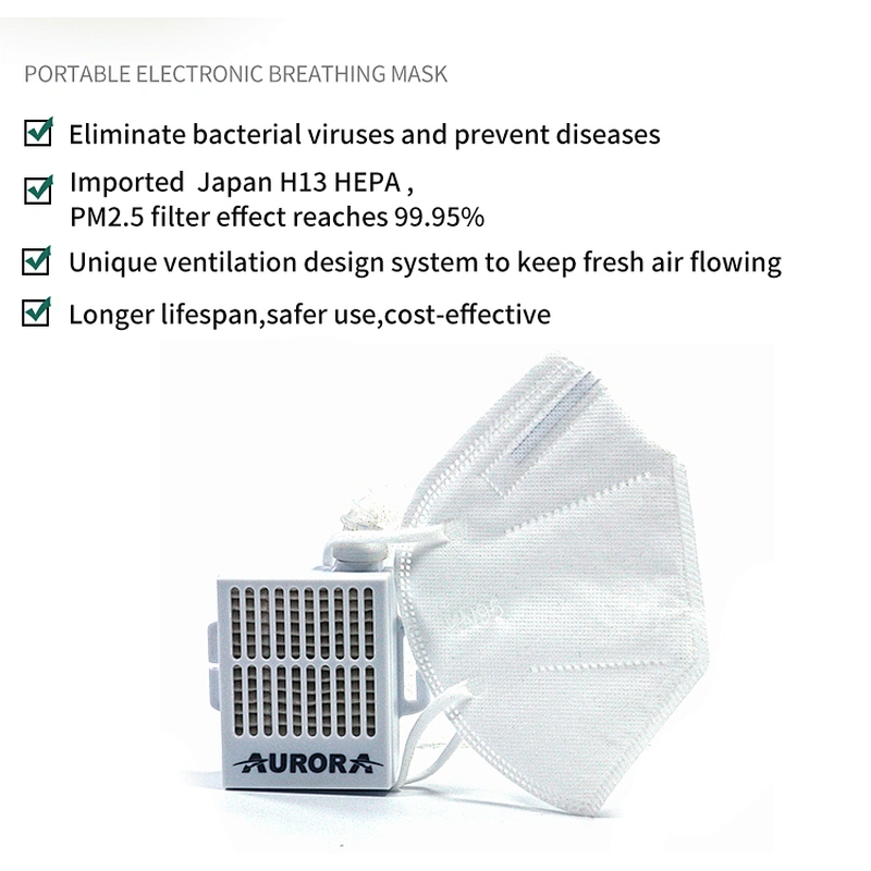 Aurora Electric Portable Smart Kn95 Face Masks Air Filter Material Roll With Purifier For Virus PM2.5