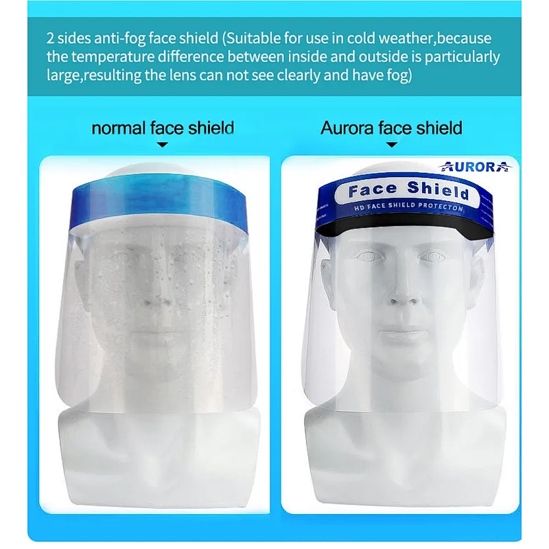 Aurora Anti-fog PET Lense Medical Protective Face Shields Double Protection