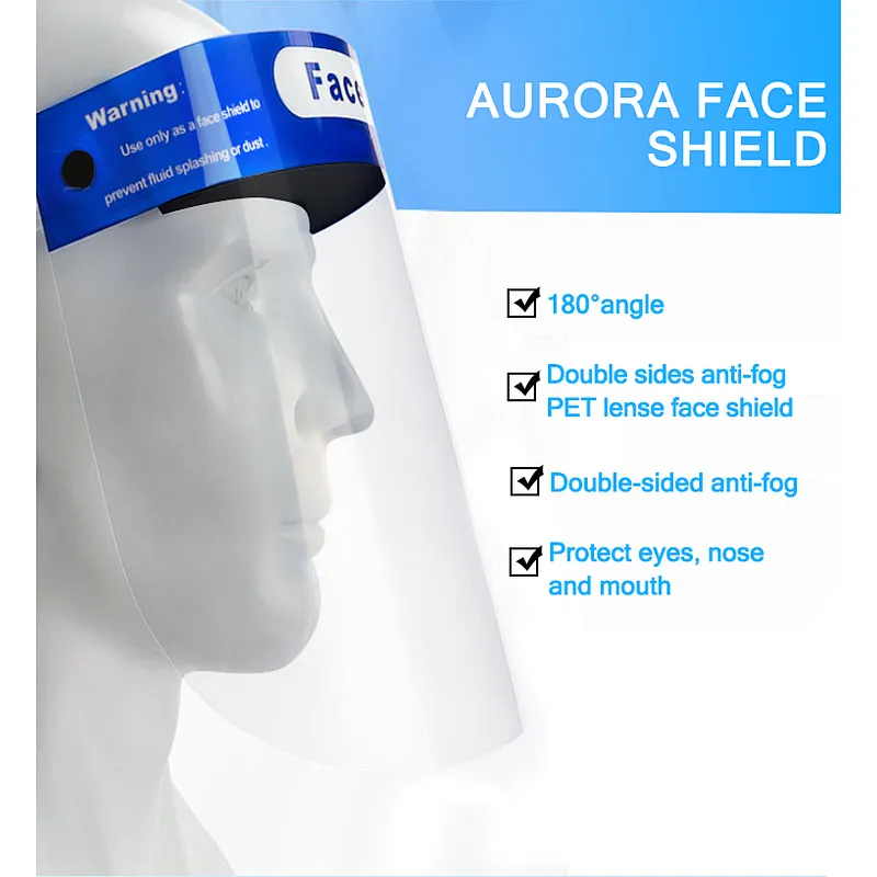 Aurora Anti-fog PET Lense Medical Protective Face Shields Double Protection