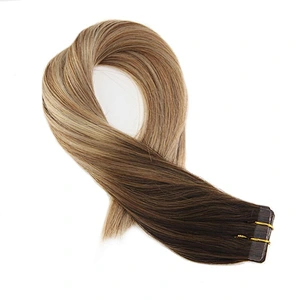 Wholesale new product remy double drawn Balayage tape in hair extensions