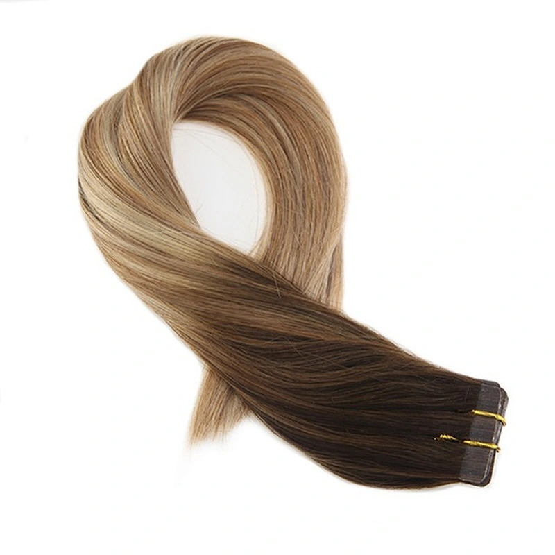 Wholesale new product remy double drawn Balayage tape in hair extensions