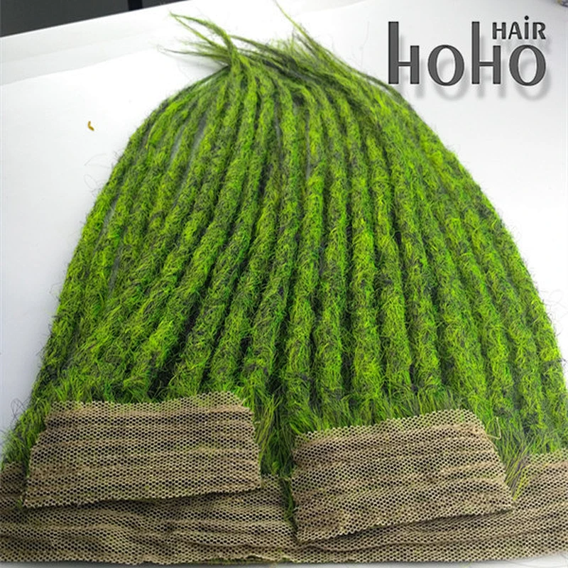 Alibaba express green 18 inch crochet dreadlocks wig lace front wig