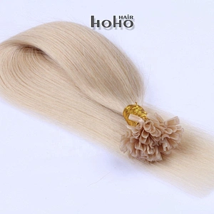 [HoHo Hair] Hot selling top quality remy hair 18-24 inch #613 u nail tip hair extension