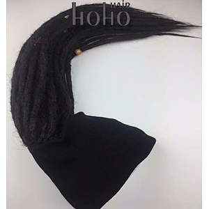 easy to attach synthetic hair crochet dreadlocks wig for women