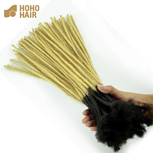 [HOHO DREADS] ombre 16 inch afro kinky human hair dreadlocks extensions