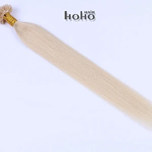 [HoHo Hair] Hot selling top quality remy hair 18-24 inch #613 u nail tip hair extension