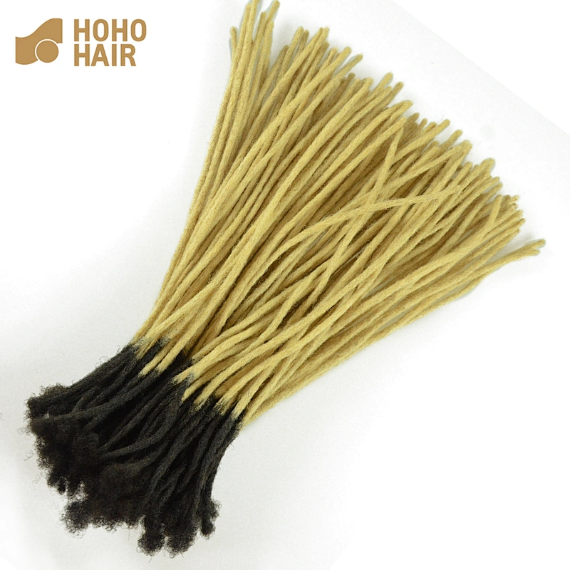 [HOHO DREADS] ombre 16 inch afro kinky human hair dreadlocks extensions