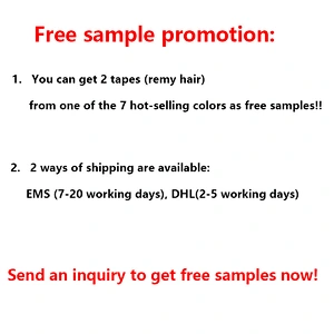 Free sample remy invisible tape in hair extensions