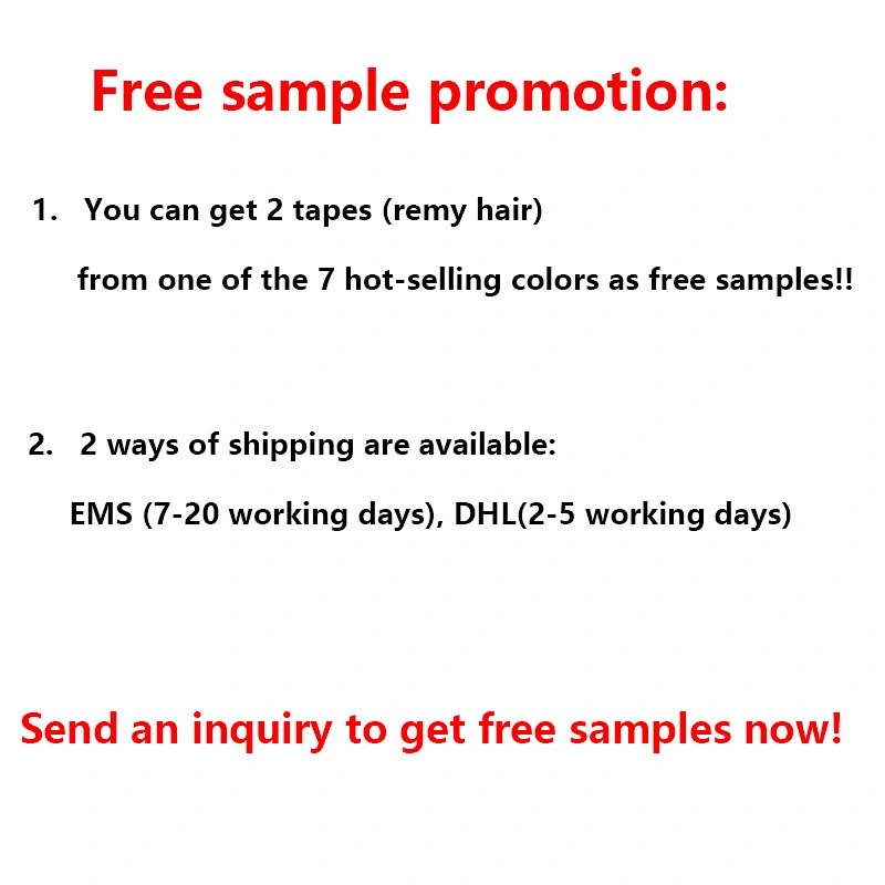 Free sample remy invisible tape in hair extensions
