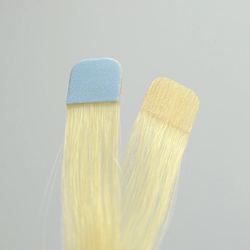 Wholesale unprocessed 100% raw indian natrual silky.super double drawn virgin mini tape in human hair extensions