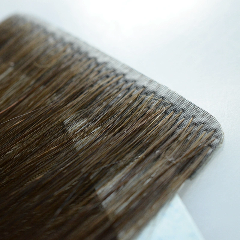Wholesale high quality super double drawn, tangle free natrual silky cuticle aligned virgin tape in human hair extensions