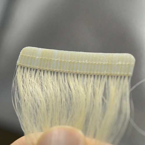 Free sample brazilian hair bundles blonde 16 inch stitched tape remy hair extension