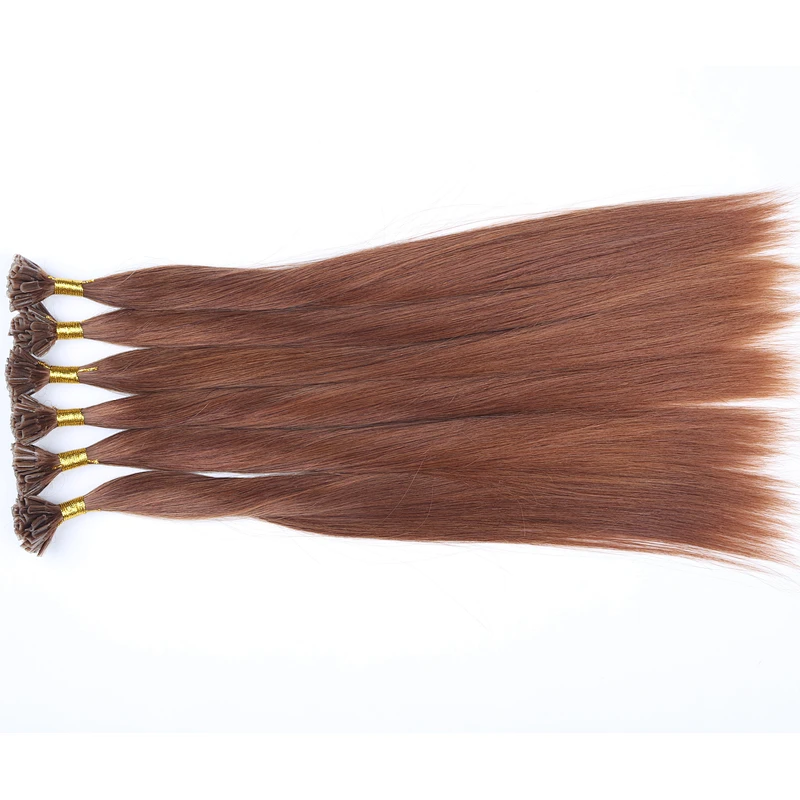 Free sample wholesale natrual no shedding 100% raw indian human. super double drawn U tip human virgin hair extensions