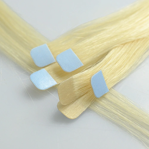Wholesale unprocessed 100% raw indian natrual silky.super double drawn virgin mini tape in human hair extensions