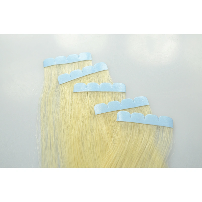 Wholesale hot sale 100% raw indian unprocessed virgin hair. soft tangle free wave tape in human hair extensions
