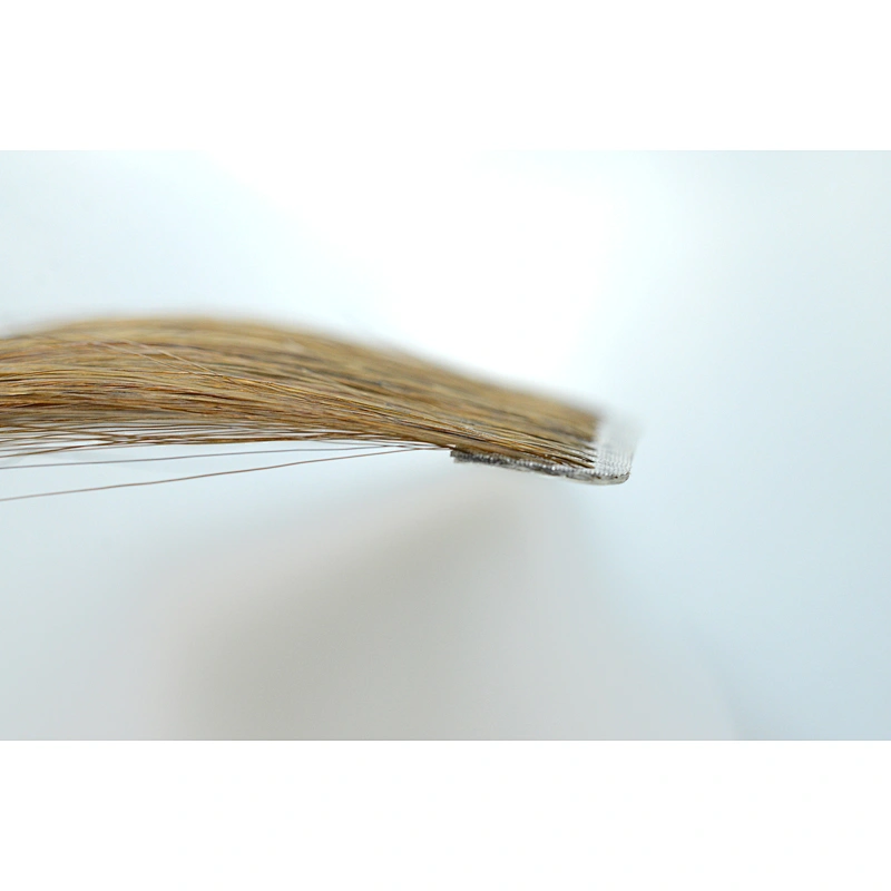 Wholesale high quality super double drawn, tangle free natrual silky cuticle aligned virgin tape in human hair extensions