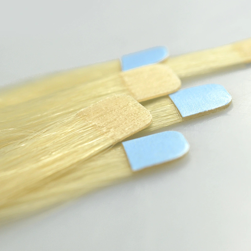 Wholesale unprocessed 100% raw indian natrual silky.super double drawn virgin mini tape in human hair extensions