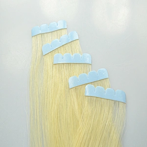 Free sample super double drawn wave blonde hair tape in extension