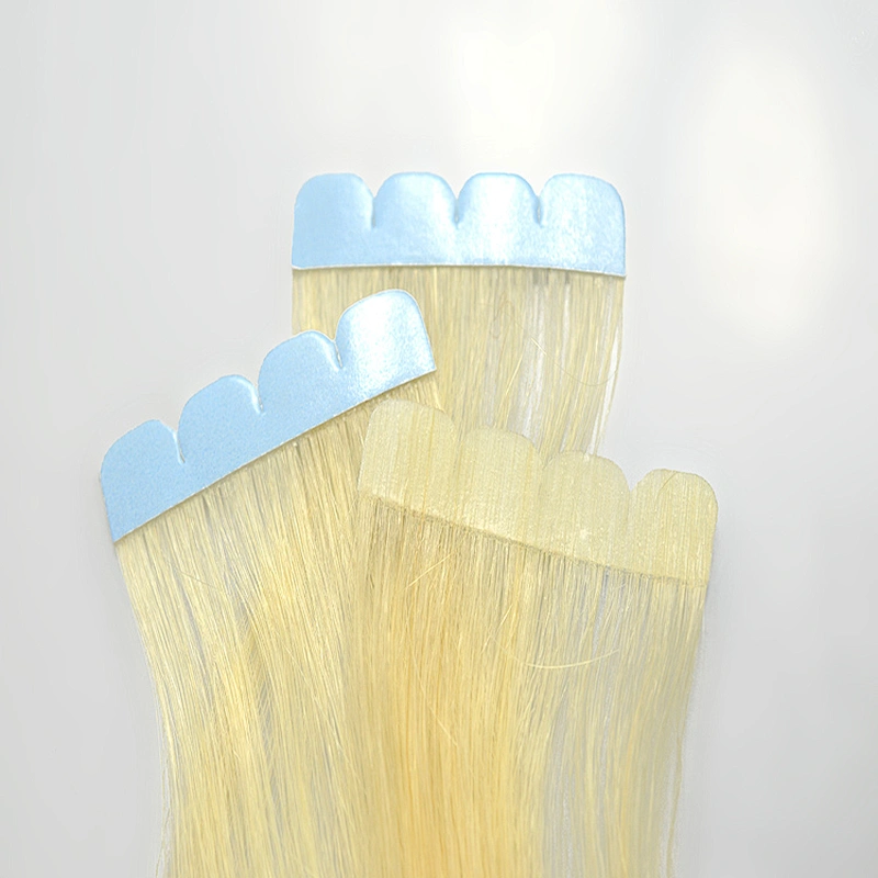 Free sample super double drawn wave blonde hair tape in extension