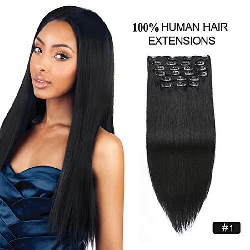 hot sale no shedding cambodian double drawn hair black curly hair clip ins 18 inch