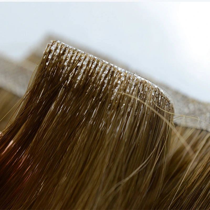 Free sample virgin remy double drawn 16 inch hand tied hair extensions skin weft