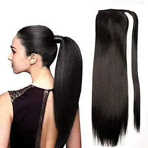 Wholesale natural virgin curlys pony tail, wrap around 100% human hair drawstring afro ponytail extensions clip for black women
