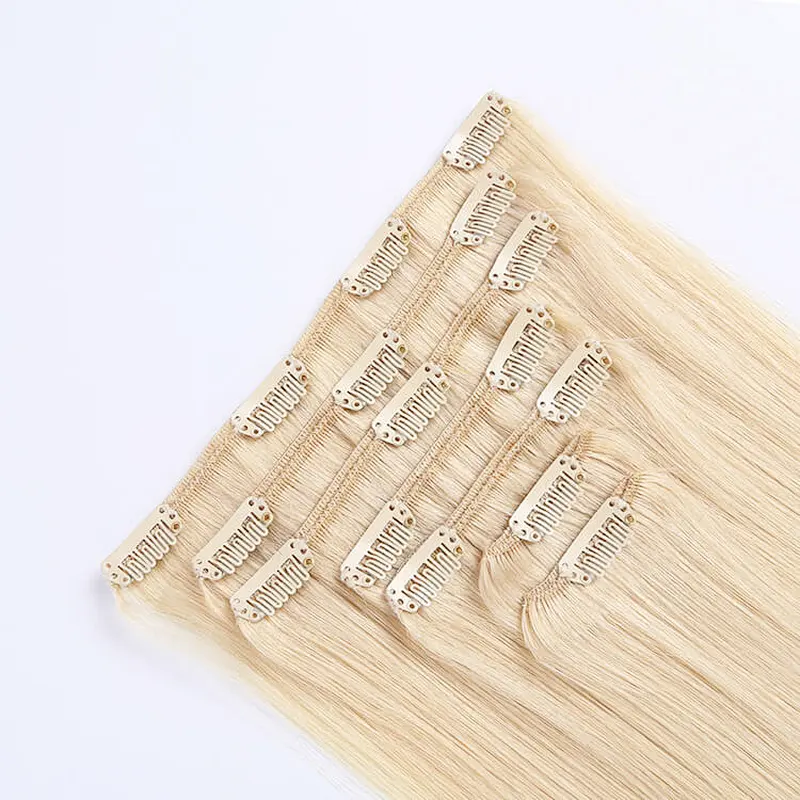 Hot sale free sample virgin hair bundles gold hair extension clip