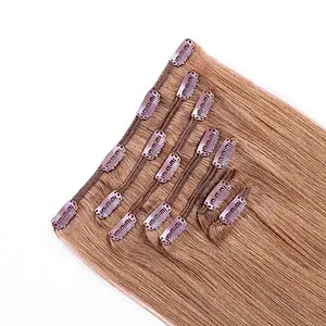 High quality raw indian hair european hair extensions clip in