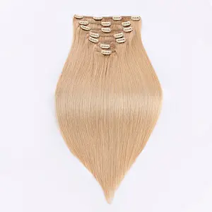 Hot sale free sample virgin hair bundles gold hair extension clip