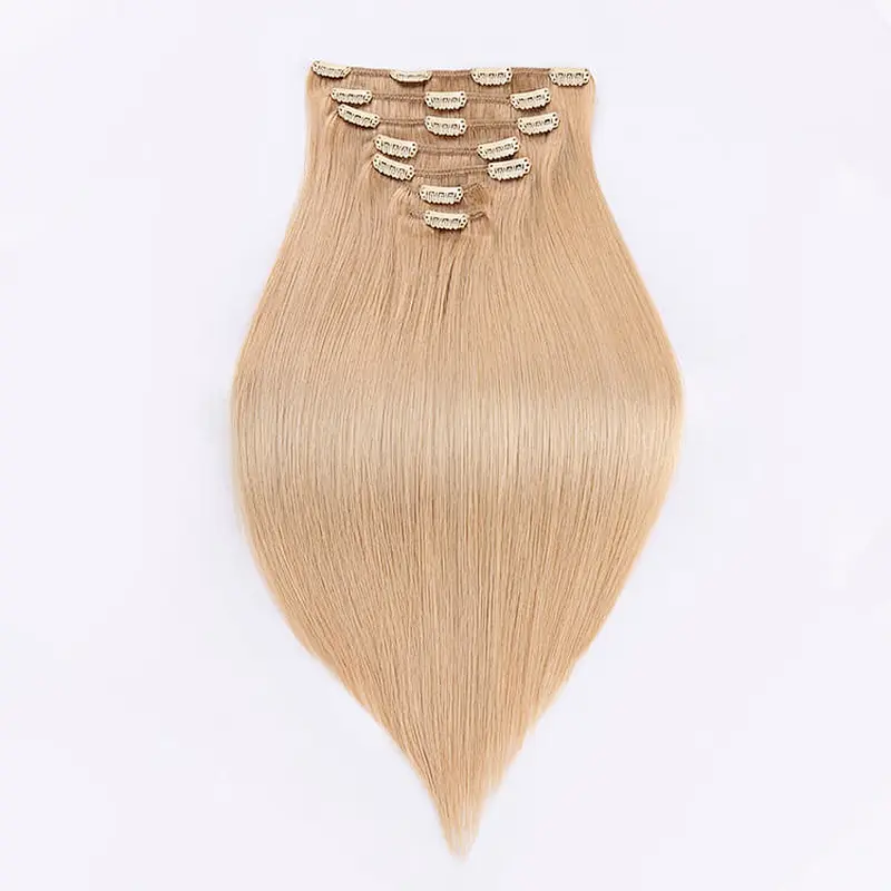 Hot sale free sample virgin hair bundles gold hair extension clip