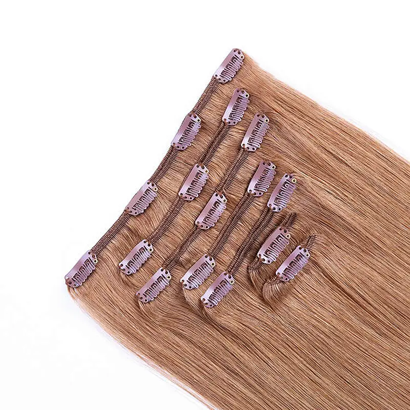 Wholesale high quality cuticle aligned hair grijze kleur clip in hair extensions