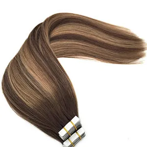 Wholesale high quality real soft unprocessed hair,  cuticle aligned injection tape vigin hair extensions human
