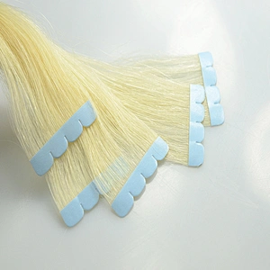 Free sample super double drawn wave blonde hair tape in extension